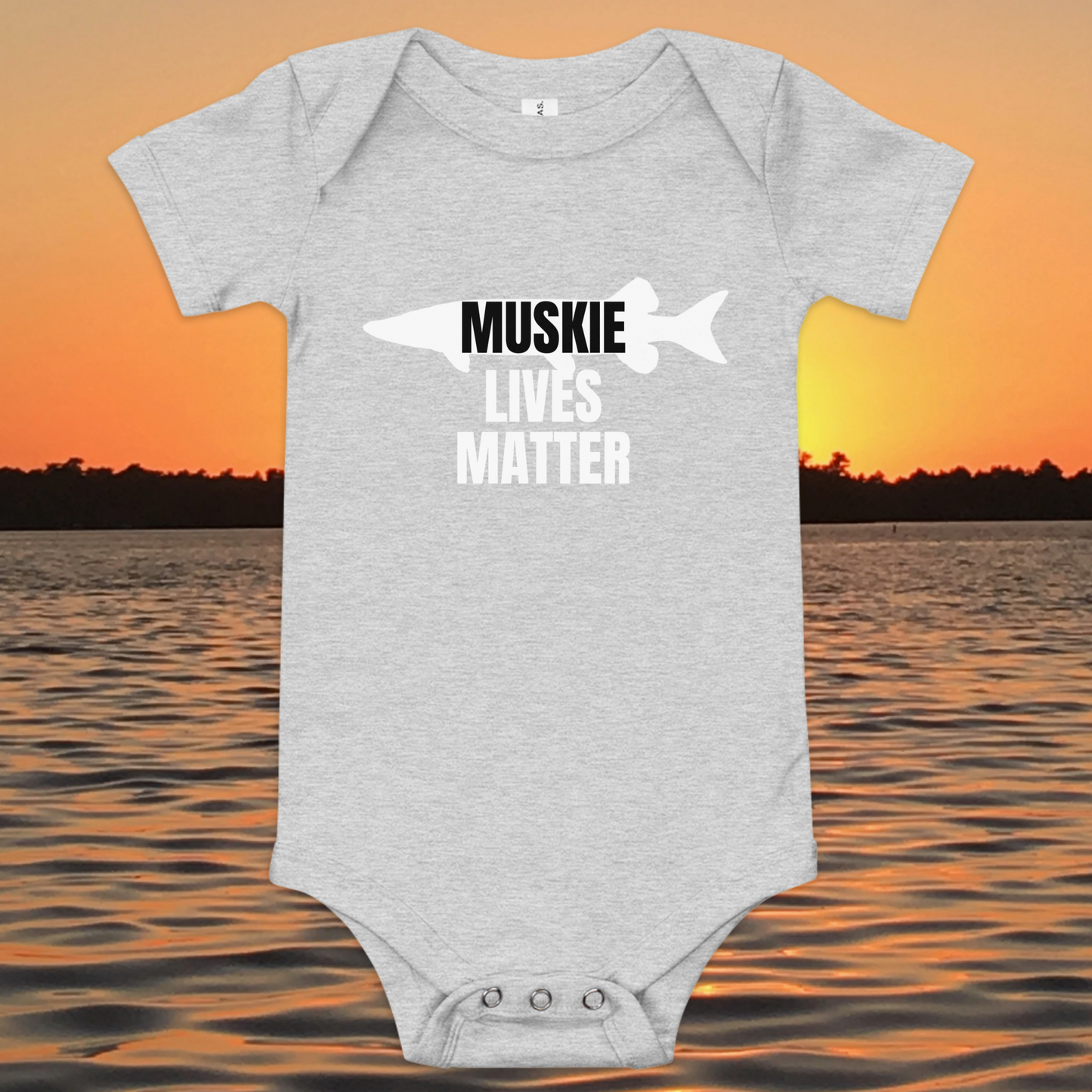 baby bodysuit muskie lives matter fishing design infant outfit