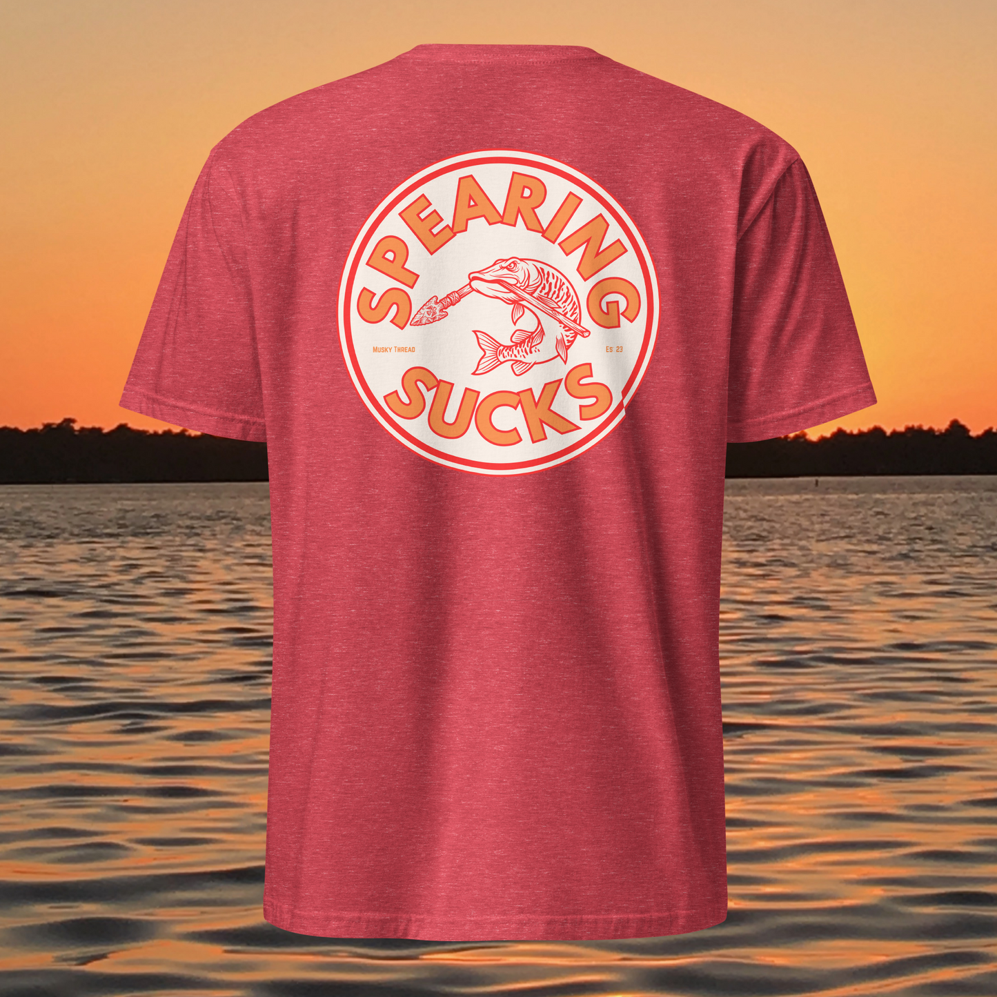 spearing sucks musky fishing shirt muskellunge anti spearing t shirt wisconsin fishing apparel