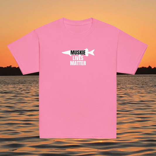 youth t shirt musky fish silhouette muskie lives matter fishing design
