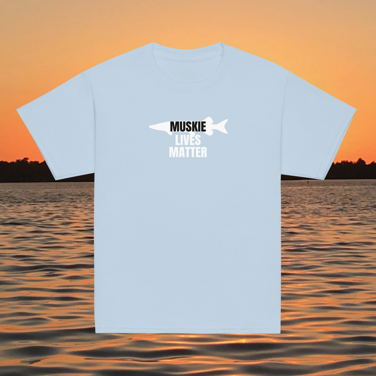 youth t shirt musky fish silhouette muskie lives matter fishing design