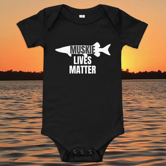 baby bodysuit muskie lives matter fishing design infant outfit