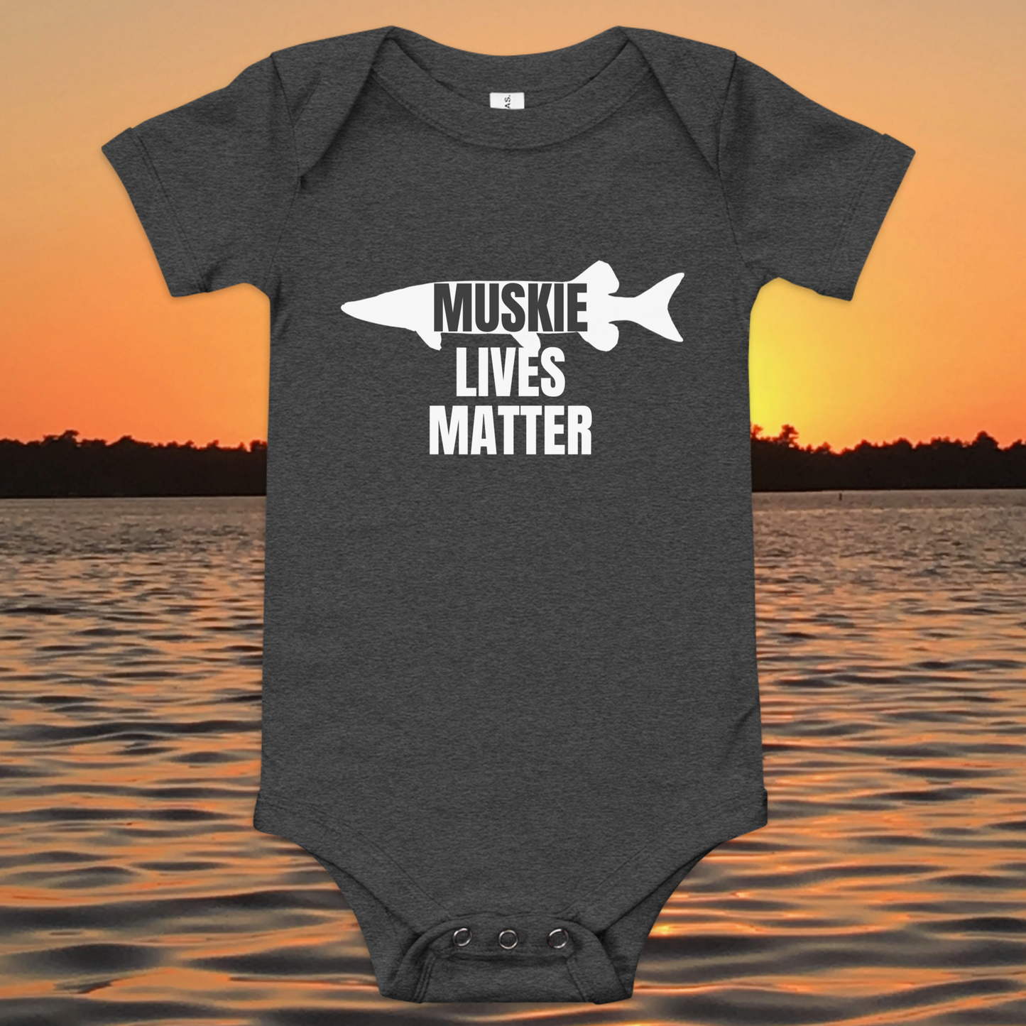 baby bodysuit muskie lives matter fishing design infant outfit