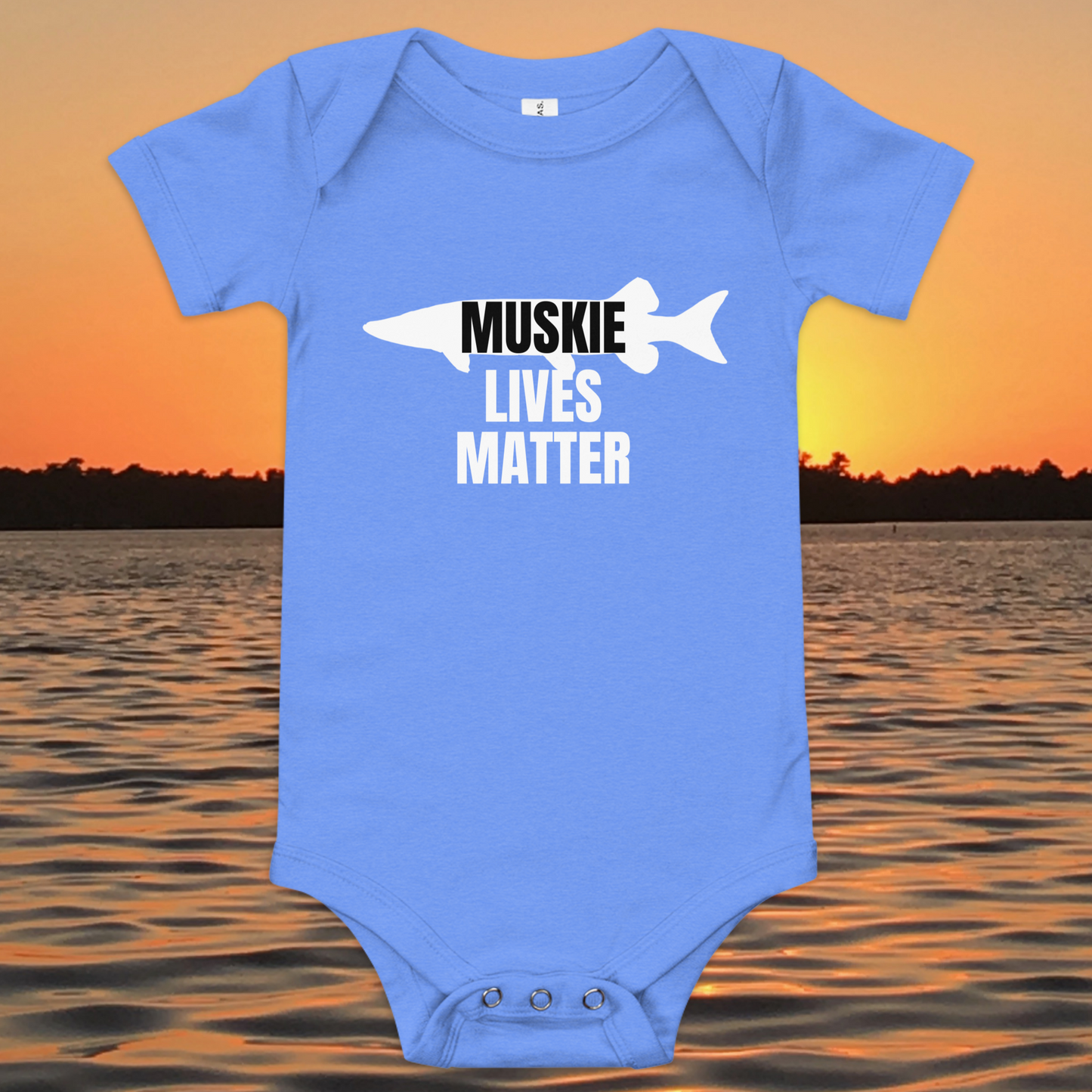 baby bodysuit muskie lives matter fishing design infant outfit