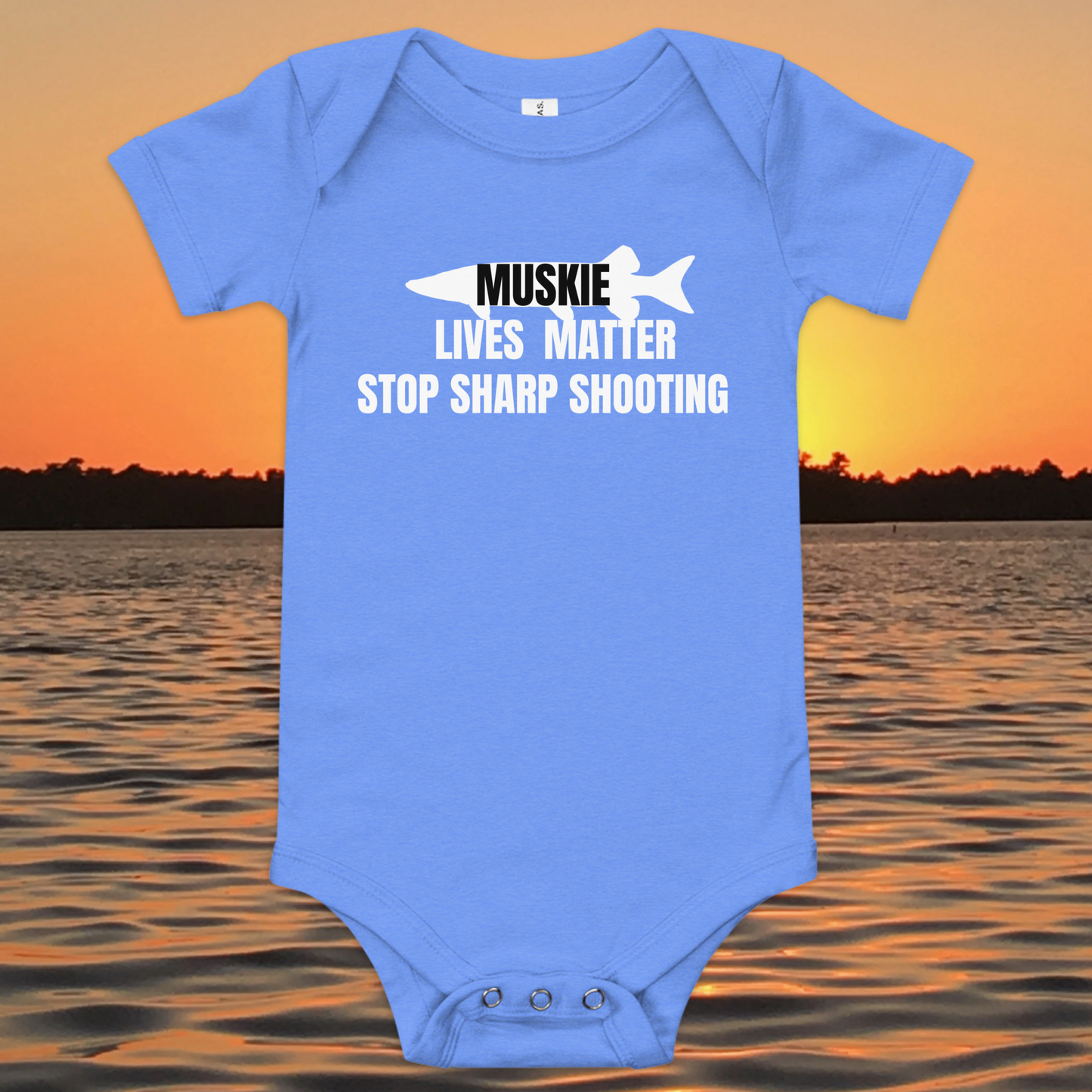 baby bodysuit muskie lives matter stop sharp shooting fishing design