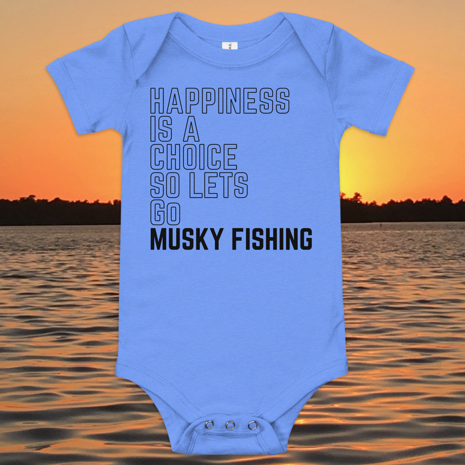 baby bodysuit happiness is a choice musky fishing quote design