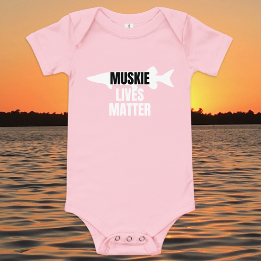 baby bodysuit muskie lives matter fishing design infant outfit