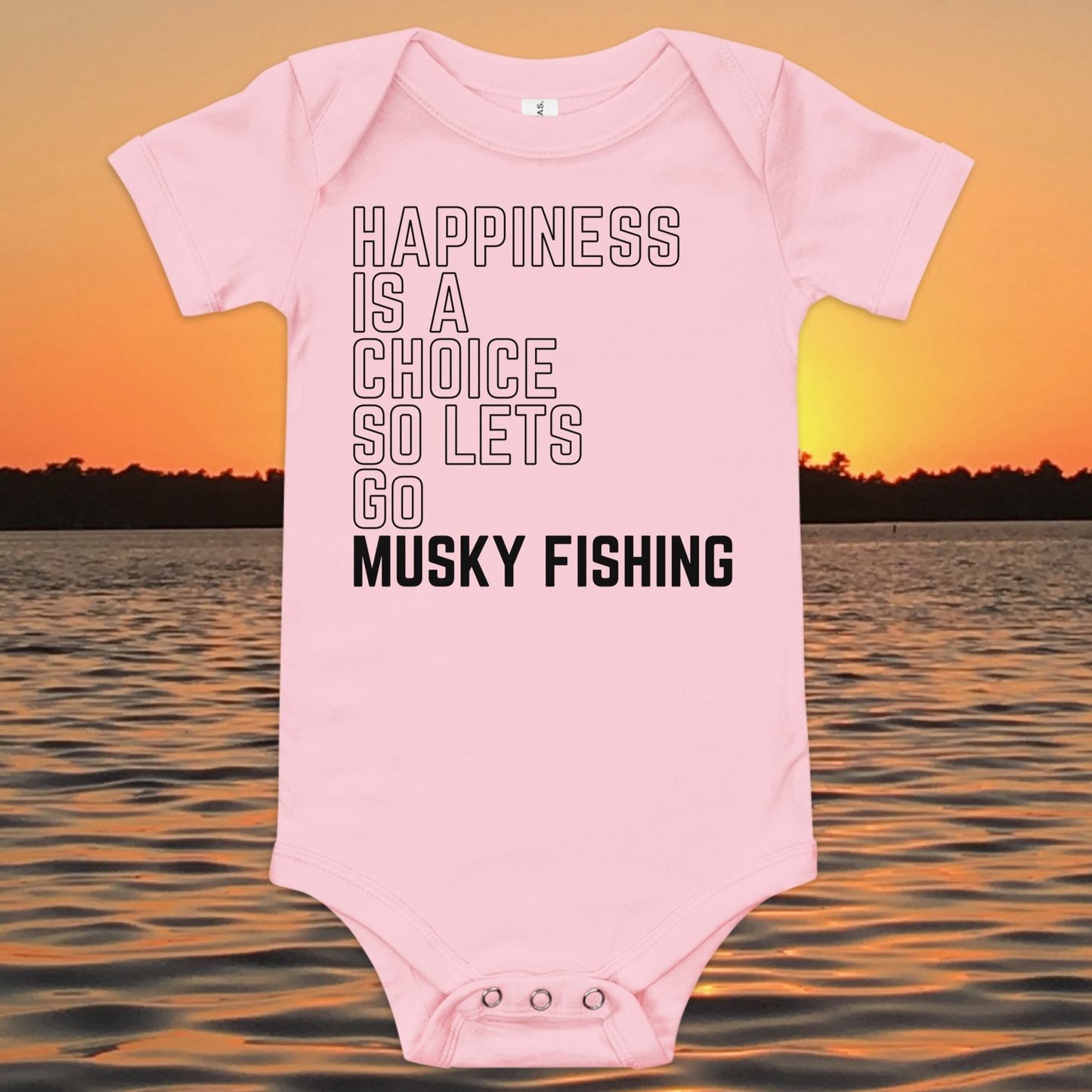 baby bodysuit happiness is a choice musky fishing quote design