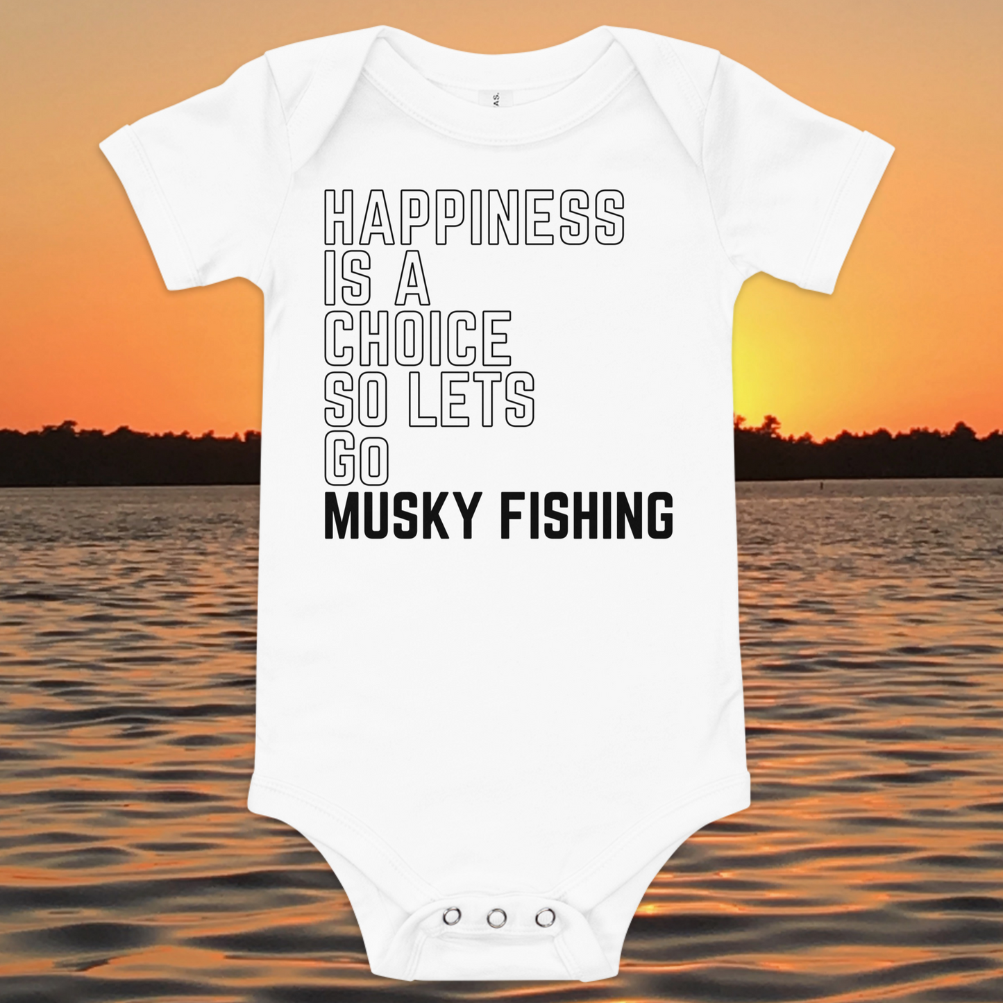 baby bodysuit happiness is a choice musky fishing quote design