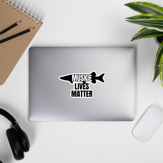 muskie lives matter sticker muskie fishing decal on laptop