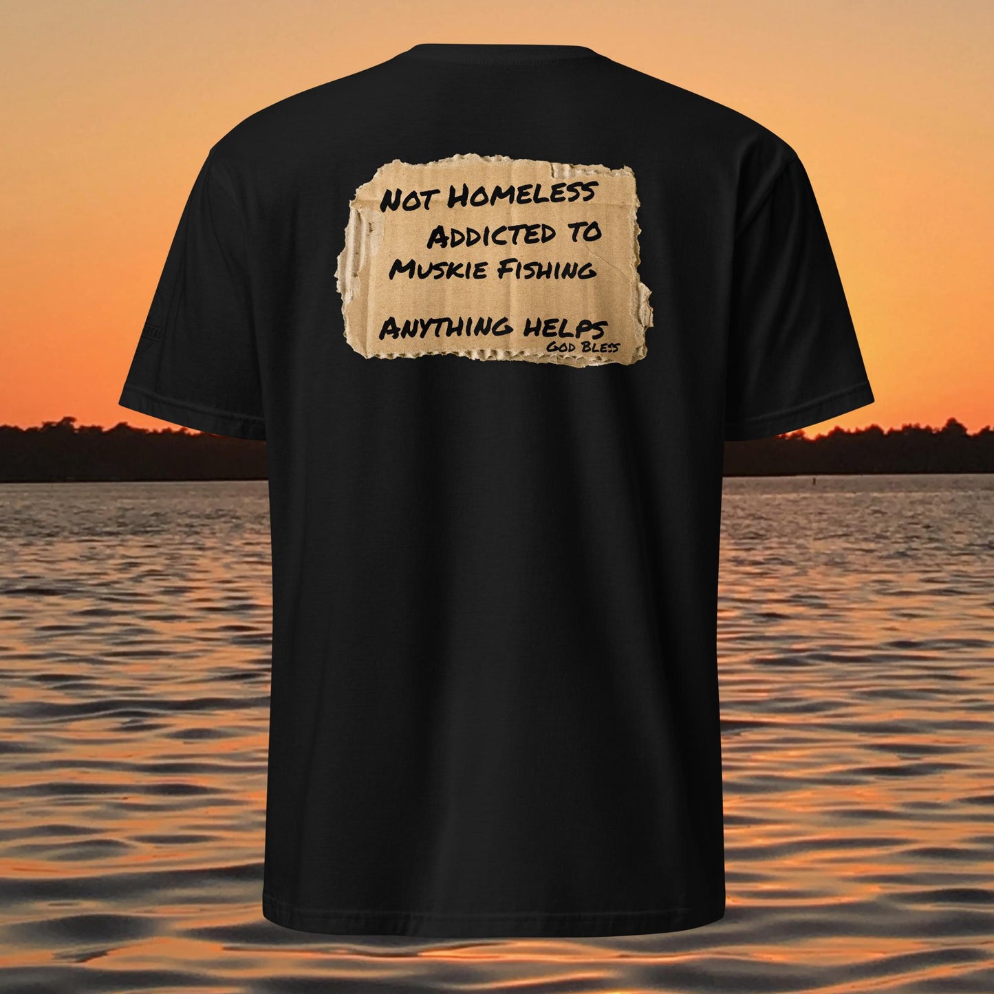funny muskie fishing shirt addicted to muskie fishing graphic tee black