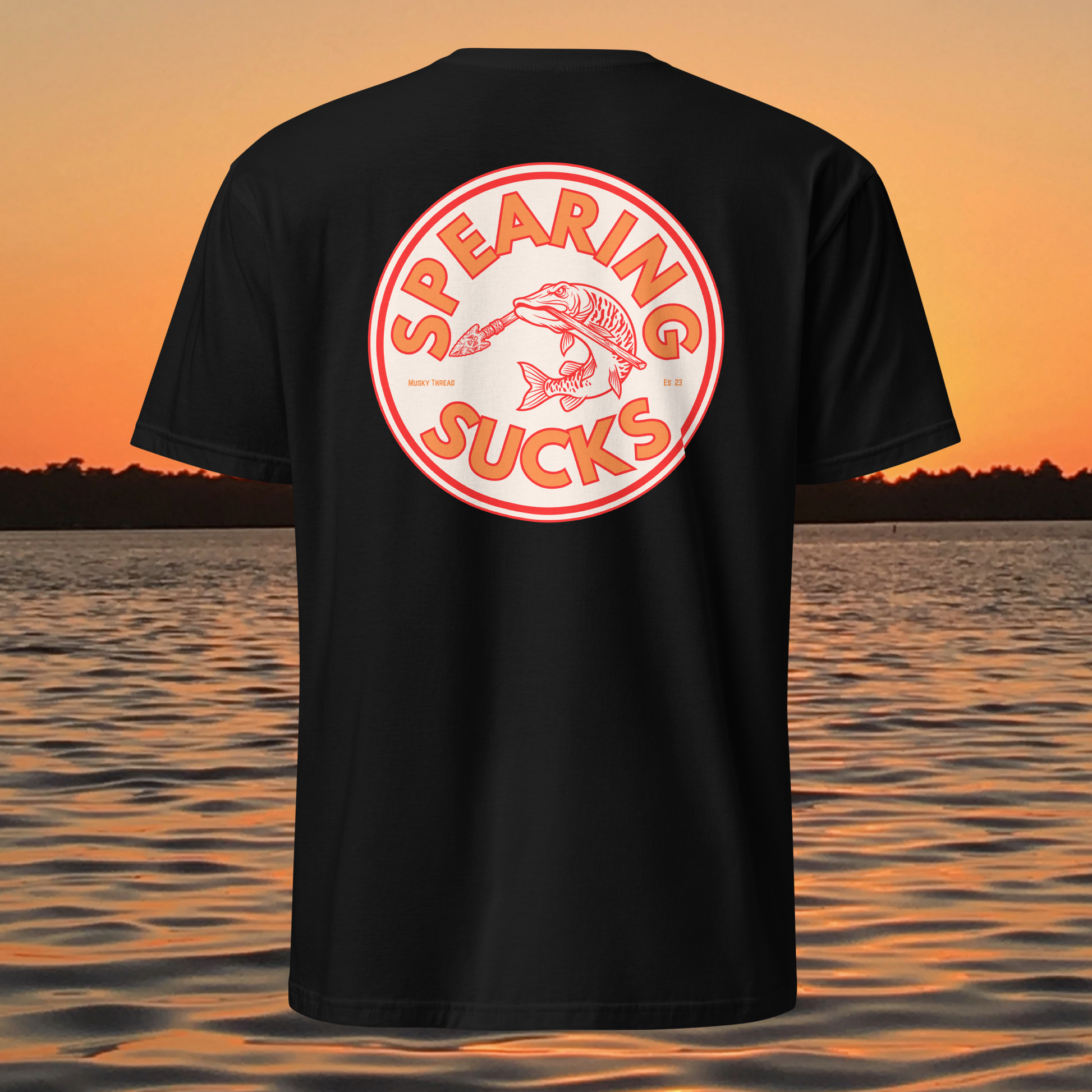 spearing sucks musky fishing shirt muskellunge anti spearing t shirt wisconsin fishing apparel