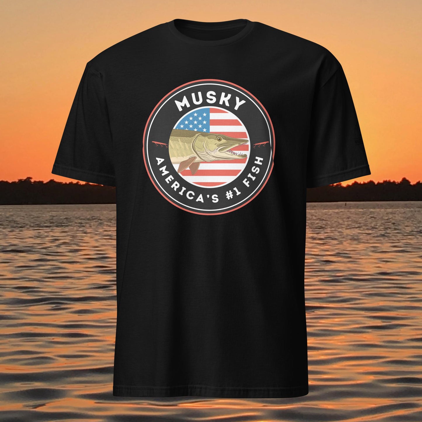 musky fishing shirt americas number one fish design black