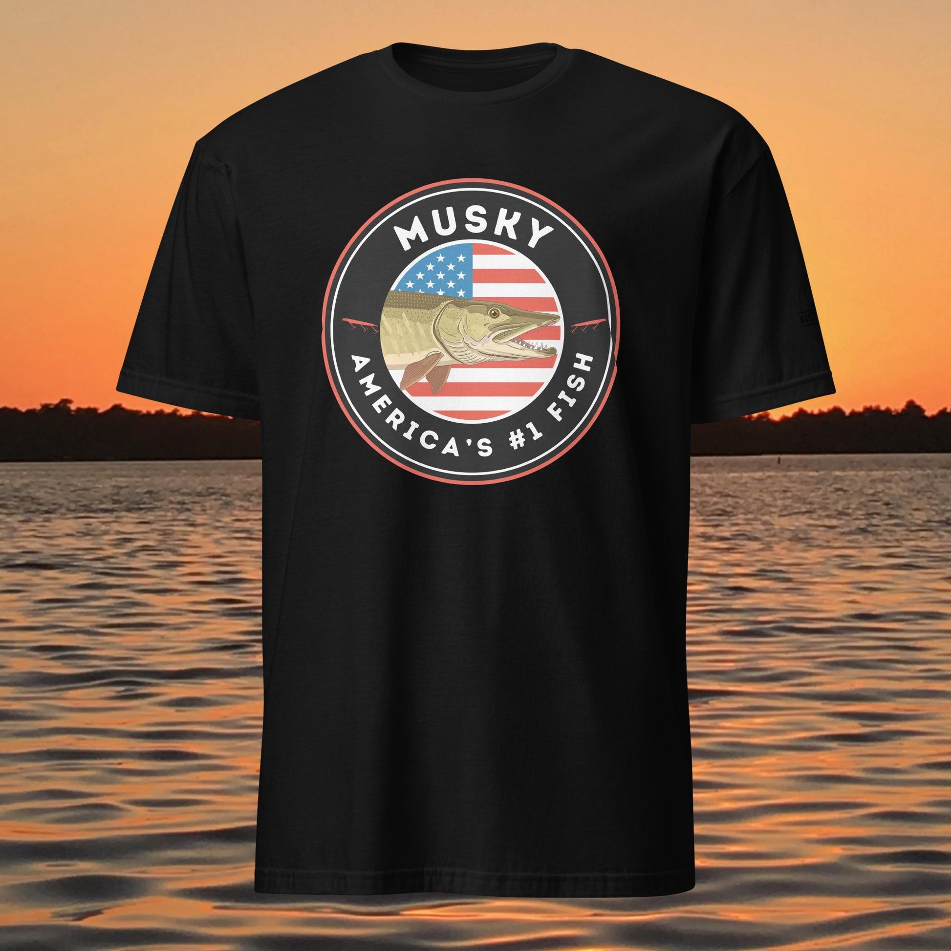 musky fishing shirt americas number one fish design black