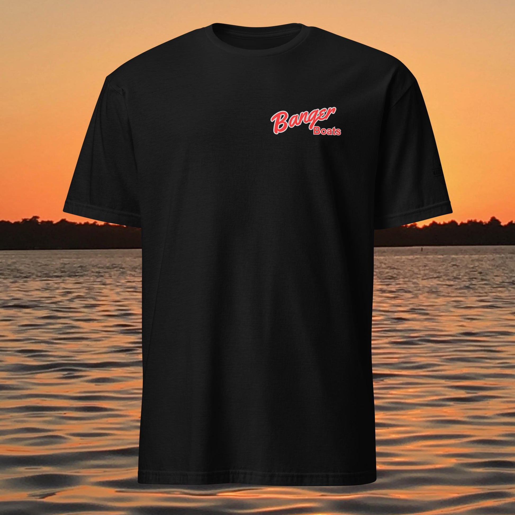 funny muskie fishing shirt built to bang made to float design black