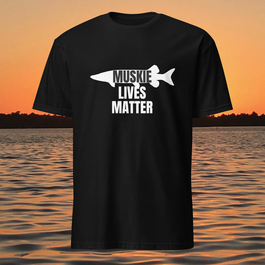 muskie lives matter muskie fishing shirt graphic tee black