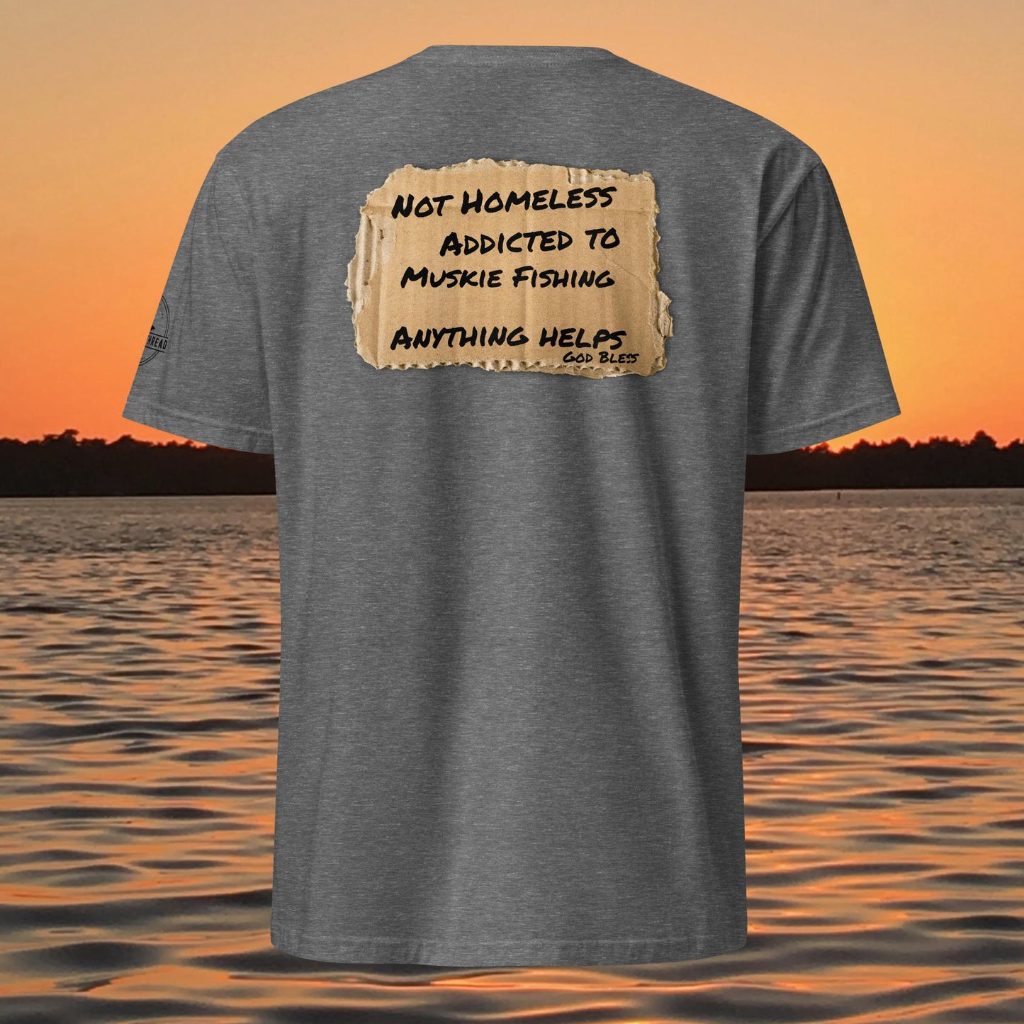 funny muskie fishing shirt addicted to muskie fishing graphic tee dark grey