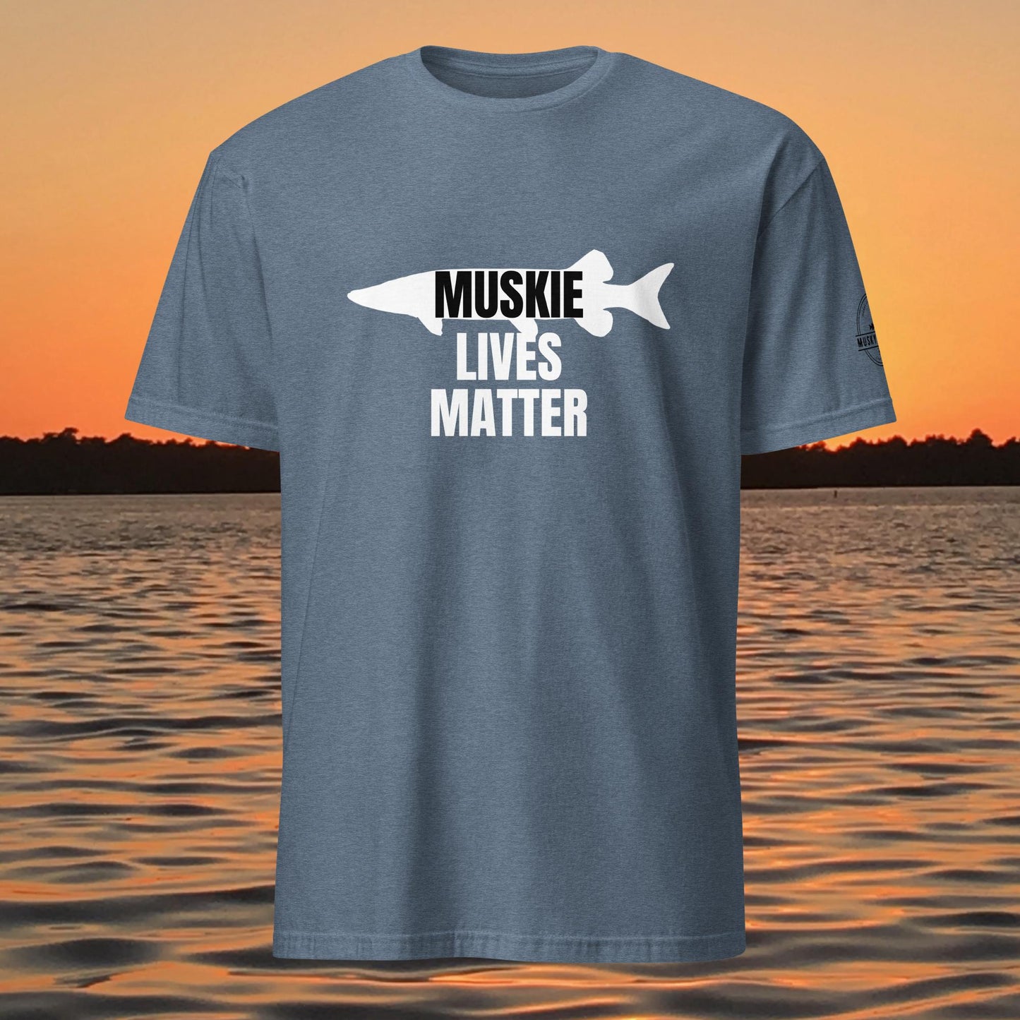 muskie lives matter muskie fishing shirt graphic tee blue