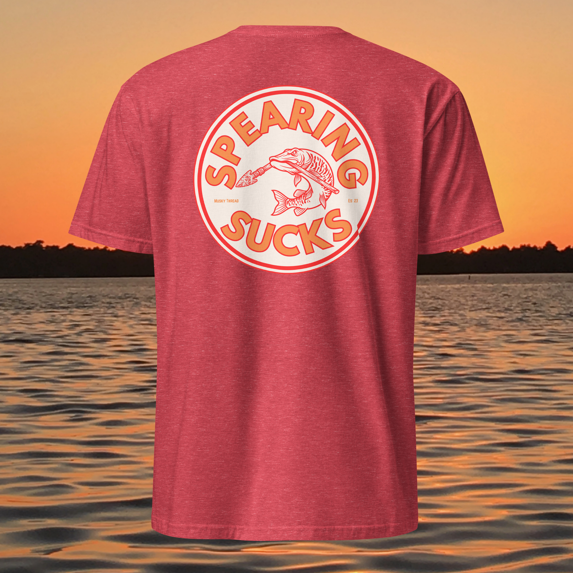 spearing sucks musky fishing shirt muskellunge anti spearing t shirt wisconsin fishing apparel