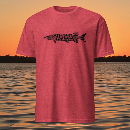 muskies live within musky fishing t shirt muskie silhouette text design