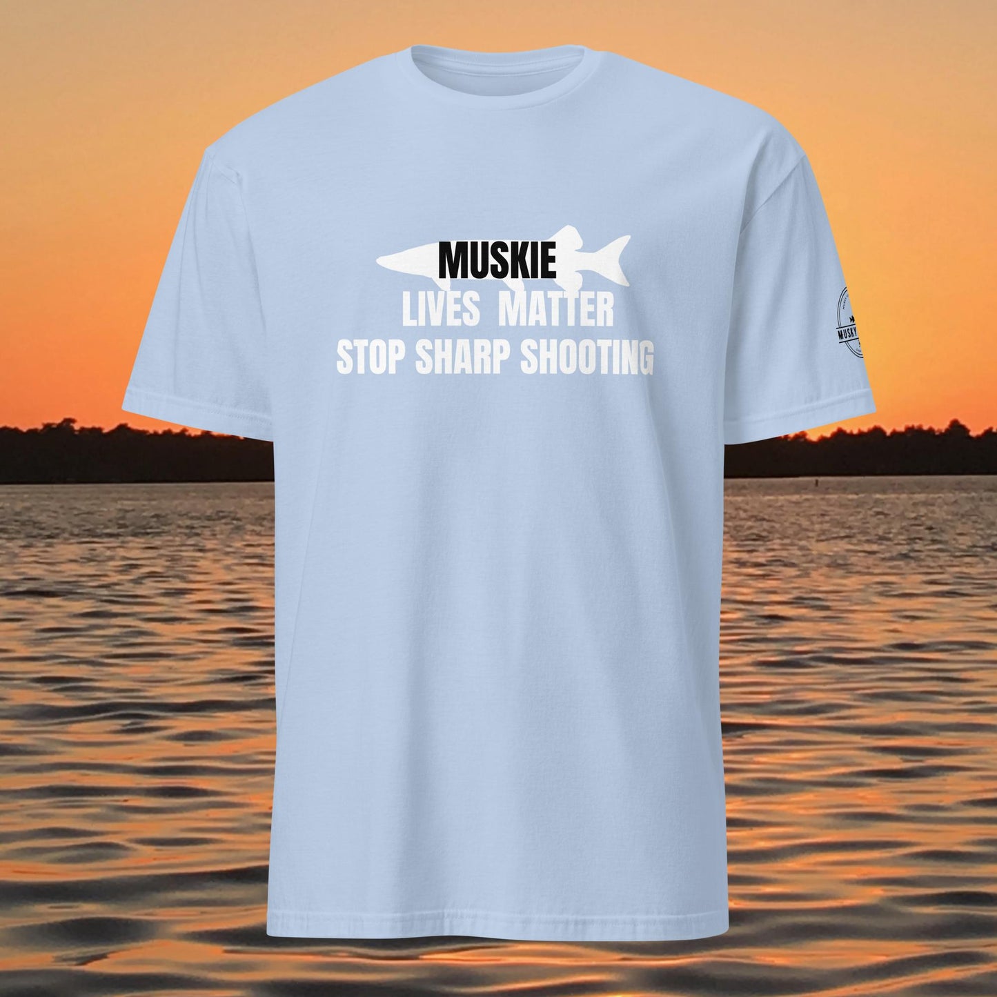 Muskie Lives Matter Stop Sharp Shooting musky fishing t-shirt design