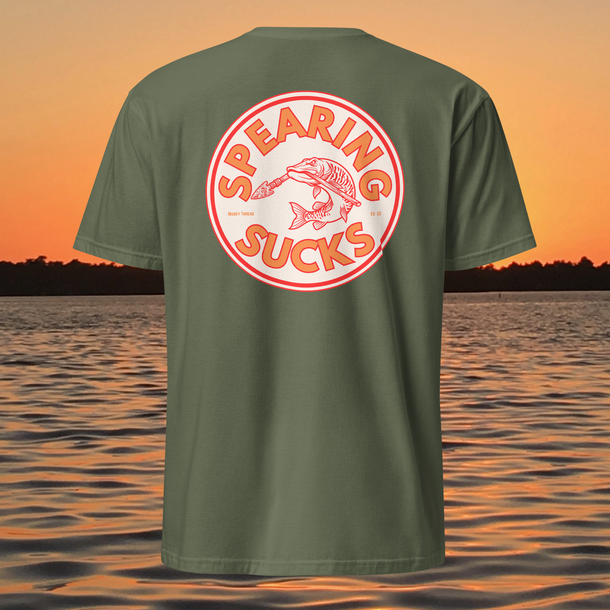 spearing sucks musky fishing shirt muskellunge anti spearing t shirt wisconsin fishing apparel