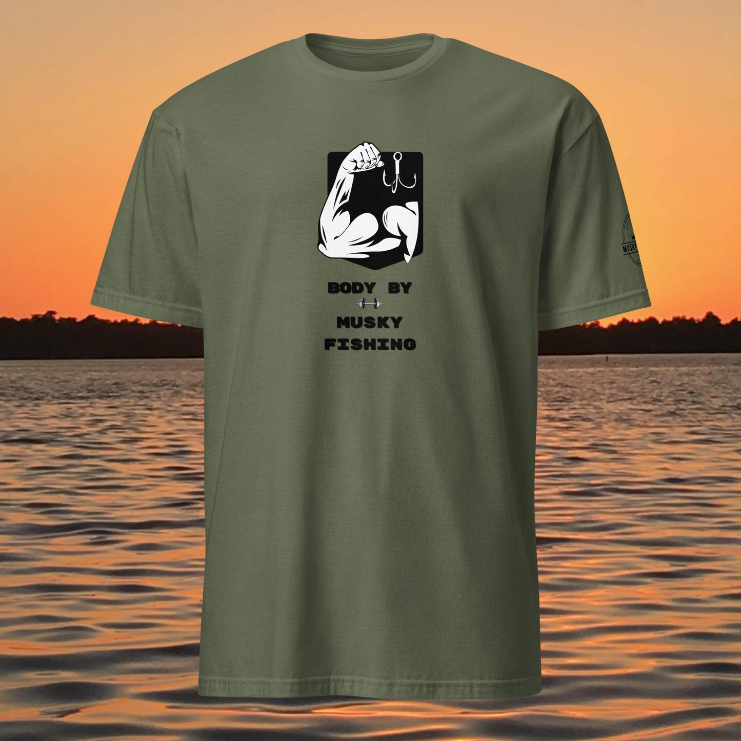 funny muskie fishing shirt body by musky fishing graphic tee green