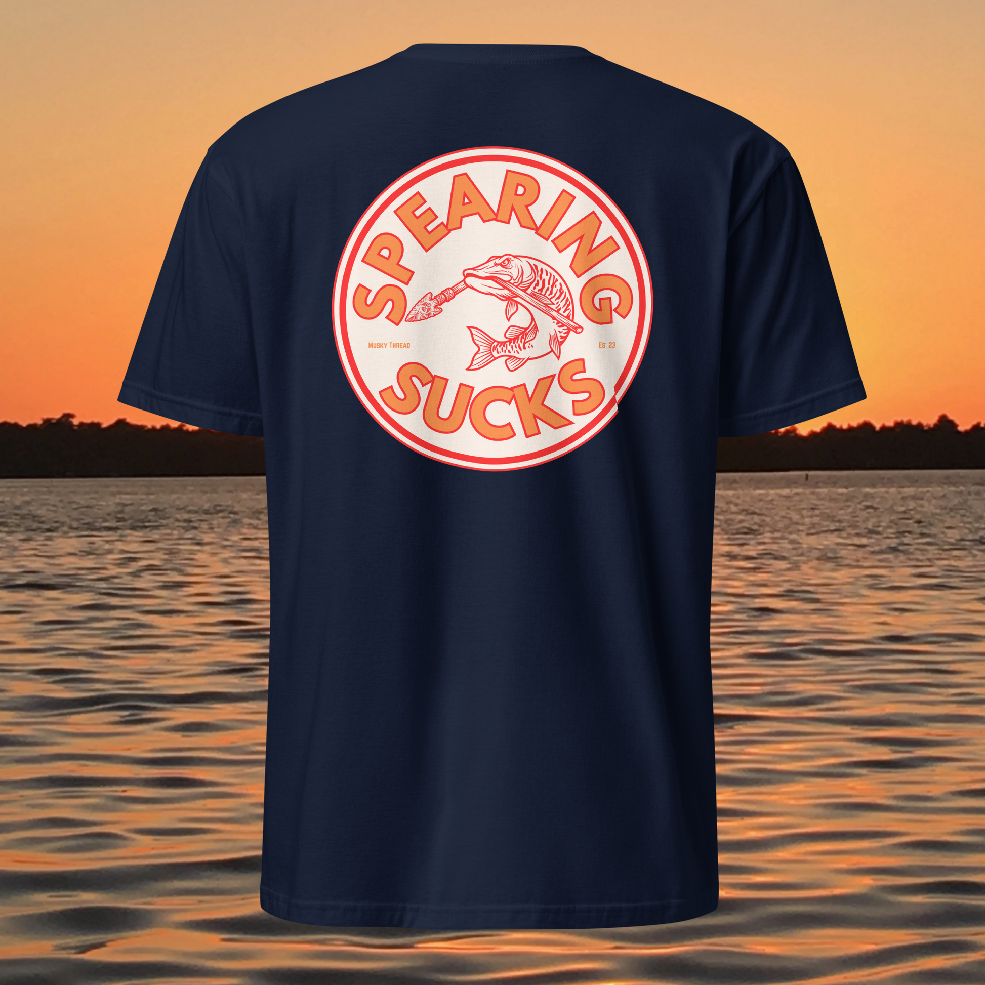spearing sucks musky fishing shirt muskellunge anti spearing t shirt wisconsin fishing apparel