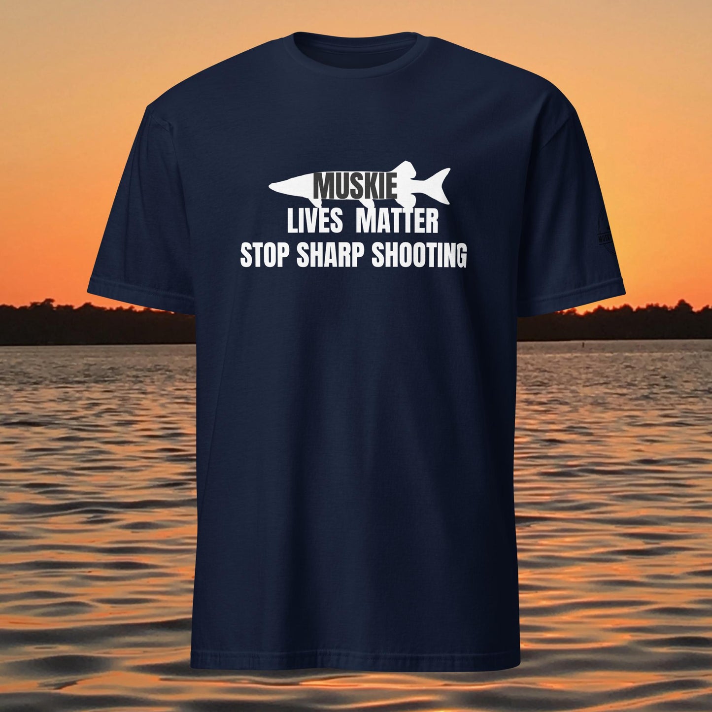 Muskie Lives Matter Stop Sharp Shooting musky fishing t-shirt design