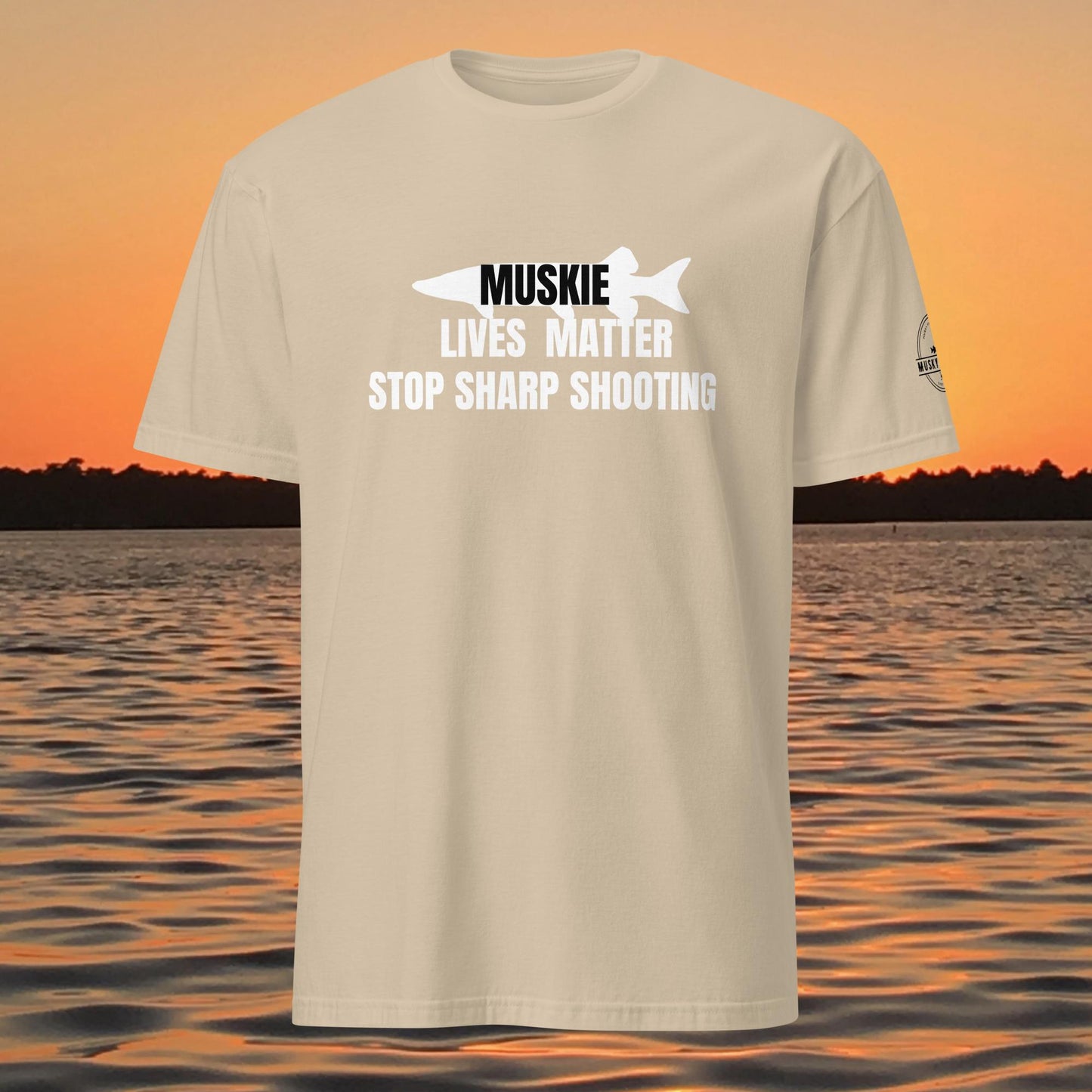 Muskie Lives Matter Stop Sharp Shooting musky fishing t-shirt design