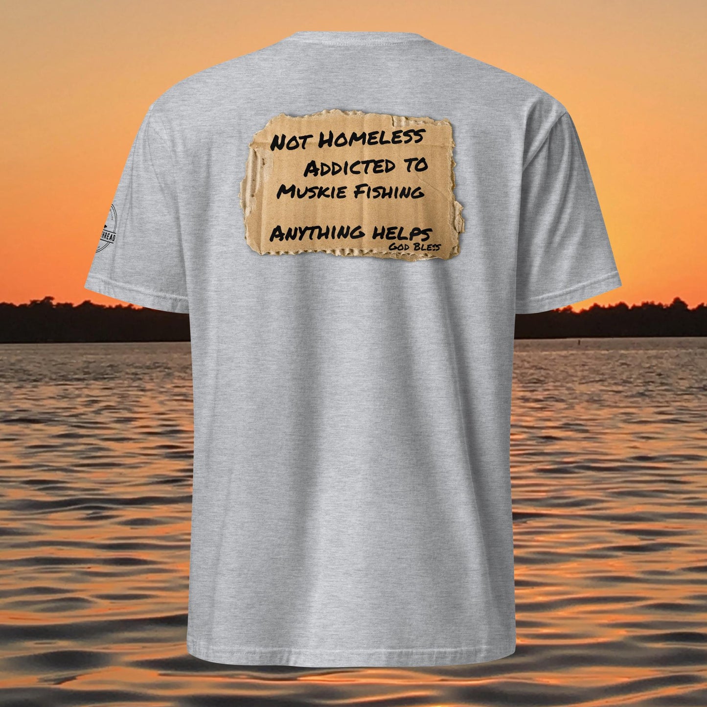 funny muskie fishing shirt addicted to muskie fishing graphic tee grey