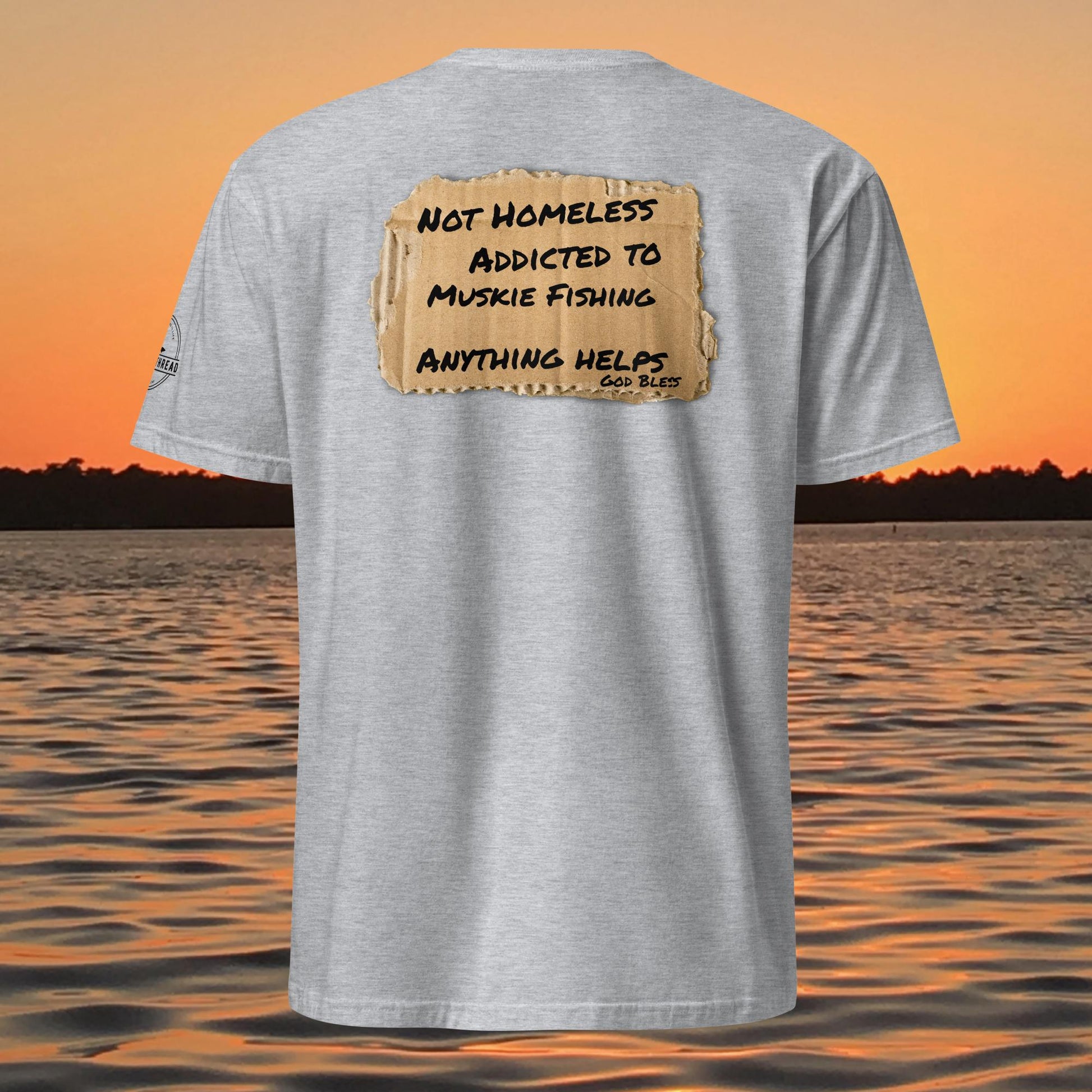 funny muskie fishing shirt addicted to muskie fishing graphic tee grey