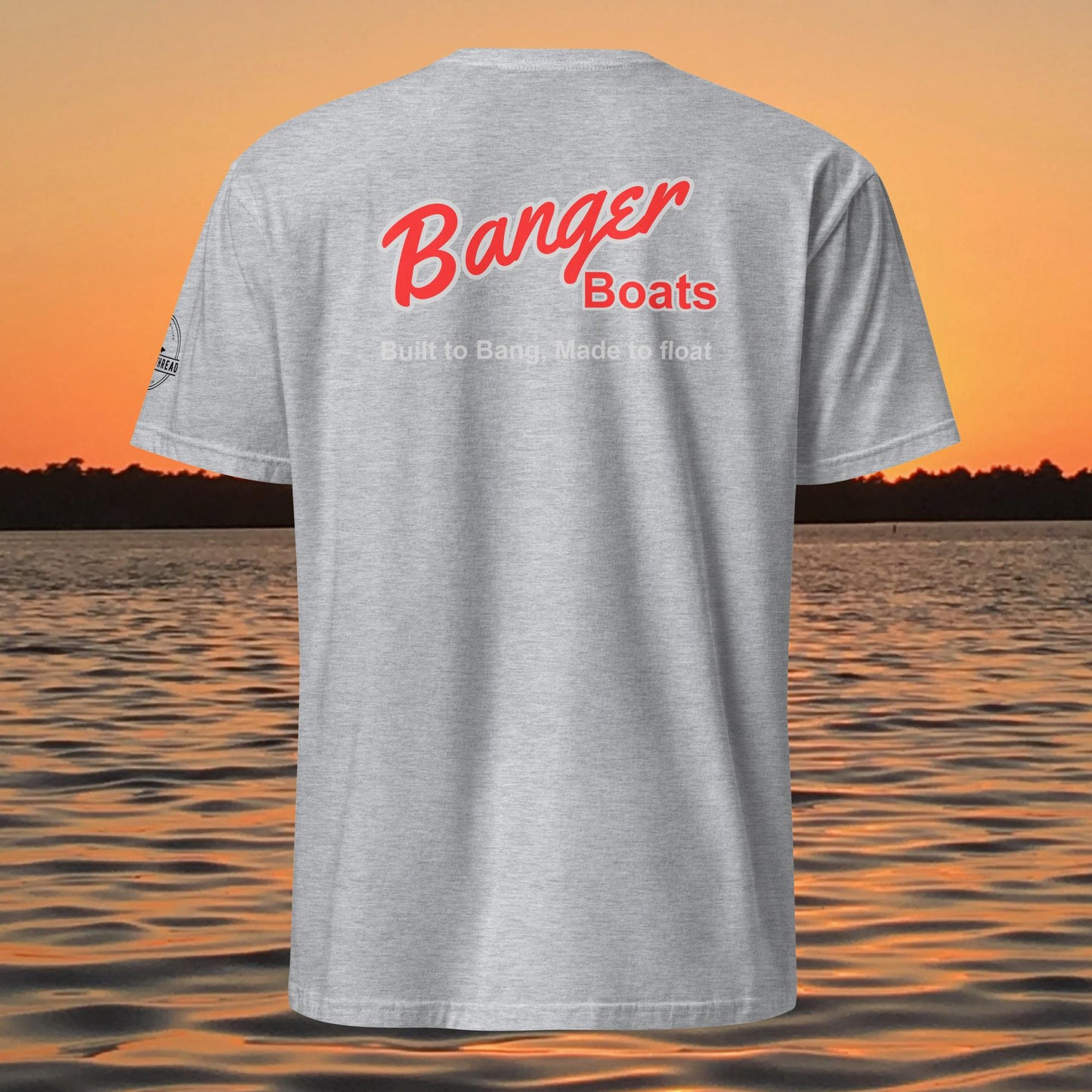 funny muskie fishing shirt built to bang made to float design grey