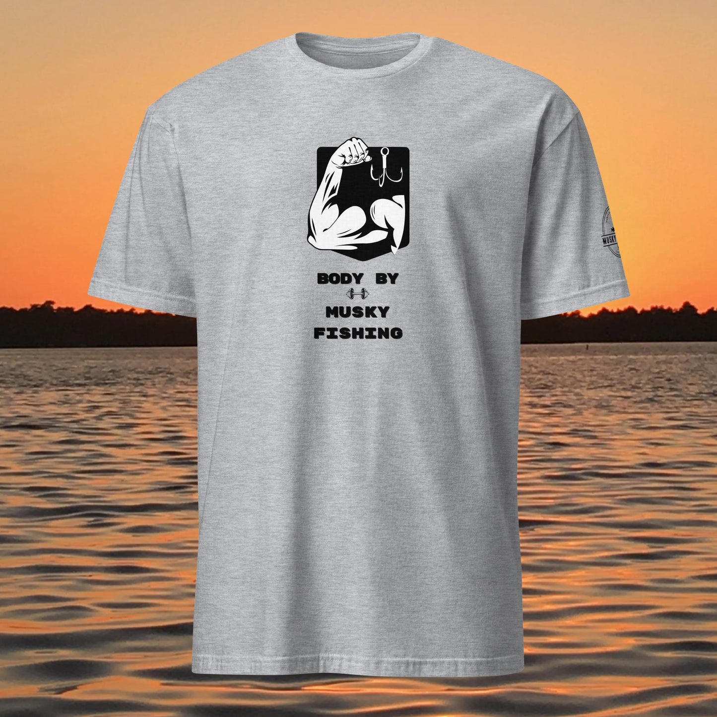 funny muskie fishing shirt body by musky fishing graphic tee grey