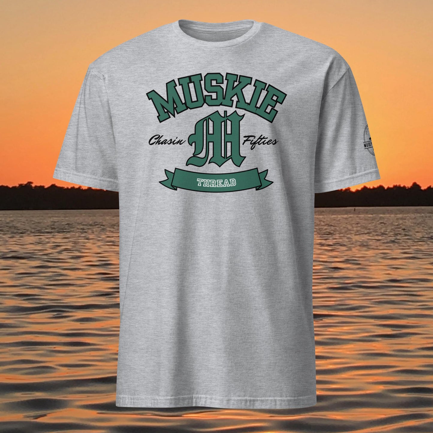 musky thread chasin giants muskie fishing t shirt grey
