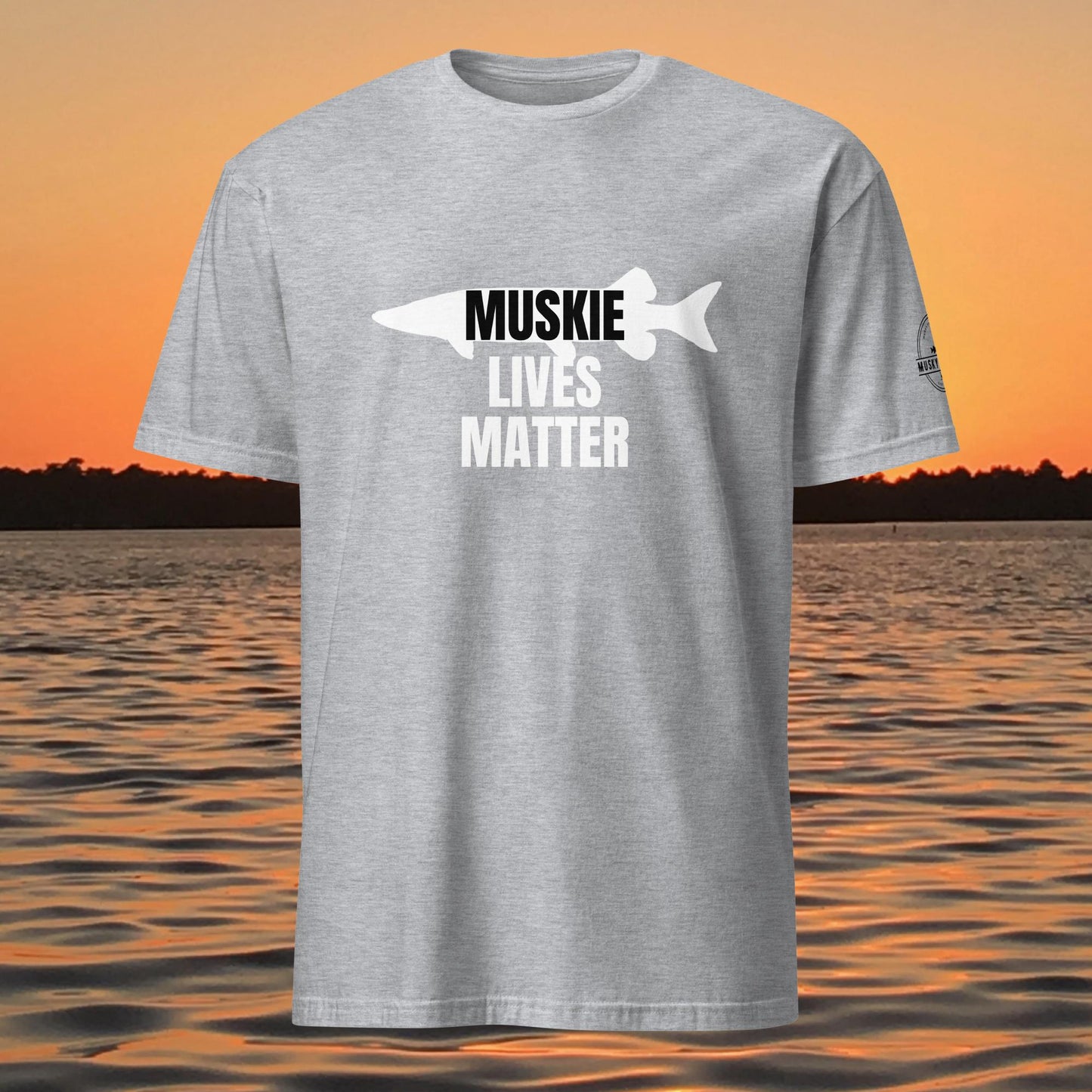 muskie lives matter muskie fishing shirt graphic tee grey