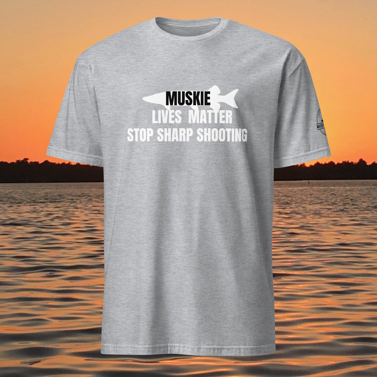 Muskie Lives Matter Stop Sharp Shooting musky fishing t-shirt design