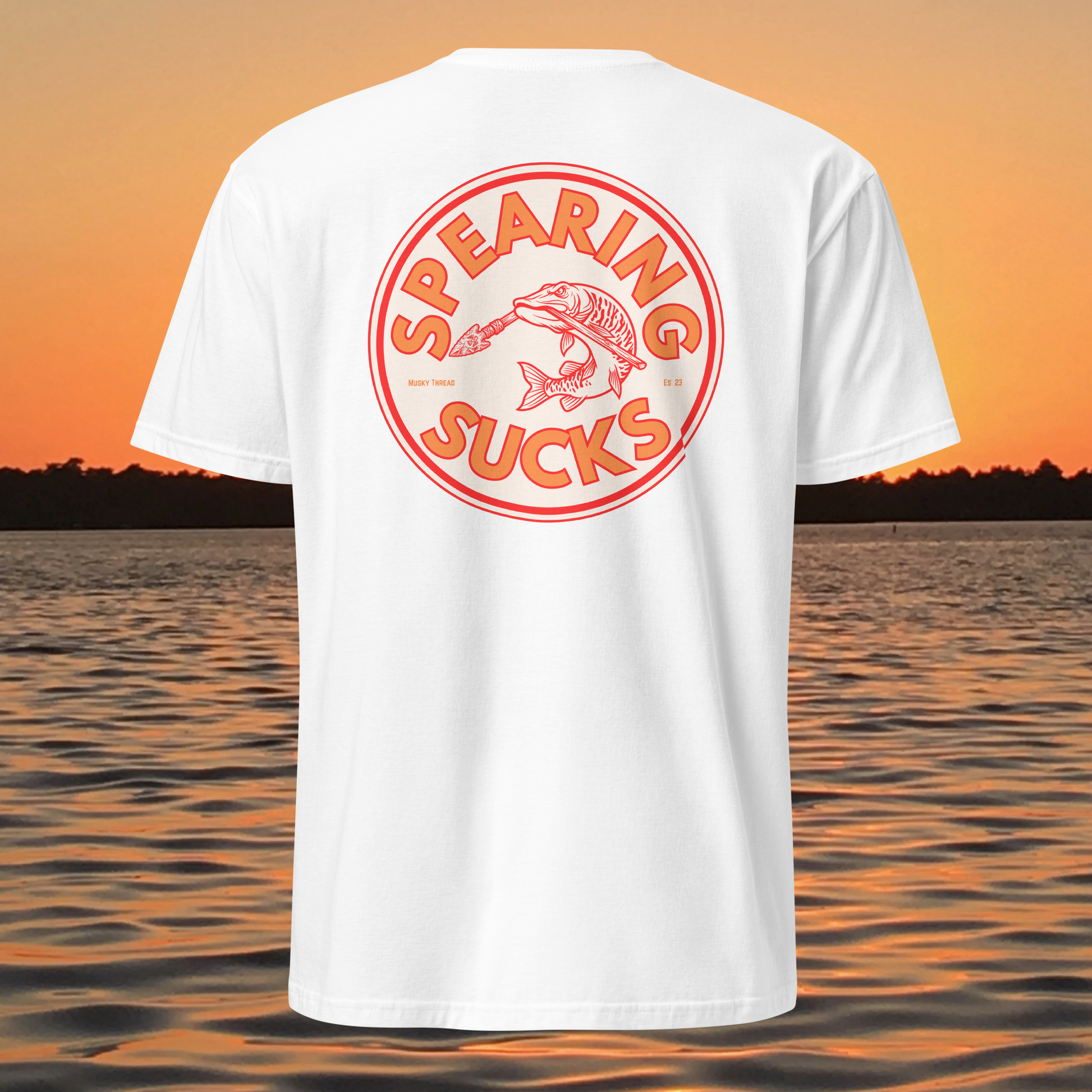 spearing sucks musky fishing shirt muskellunge anti spearing t shirt wisconsin fishing apparel