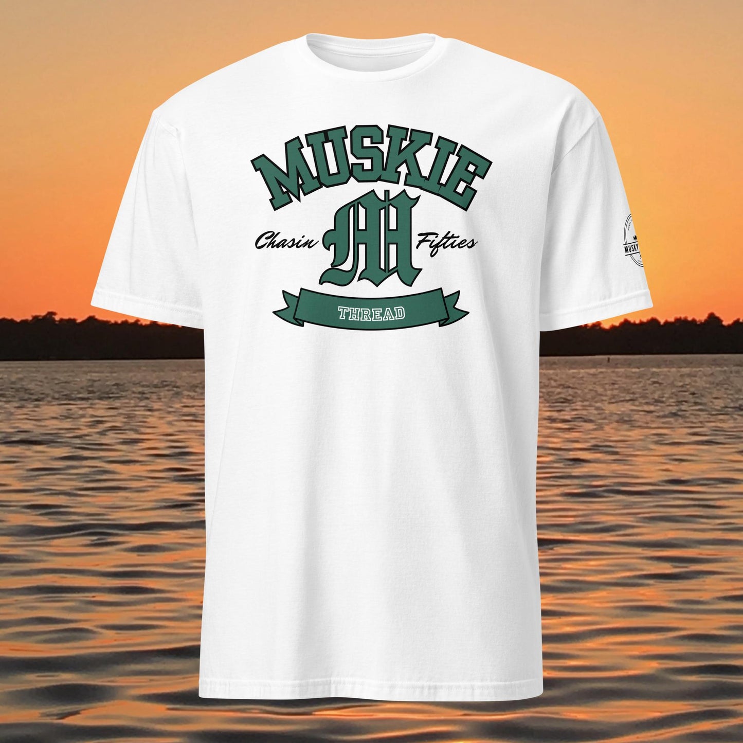 musky thread chasin giants muskie fishing t shirt white