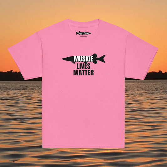 Muskie Lives Matter youth t-shirt musky fishing apparel design
