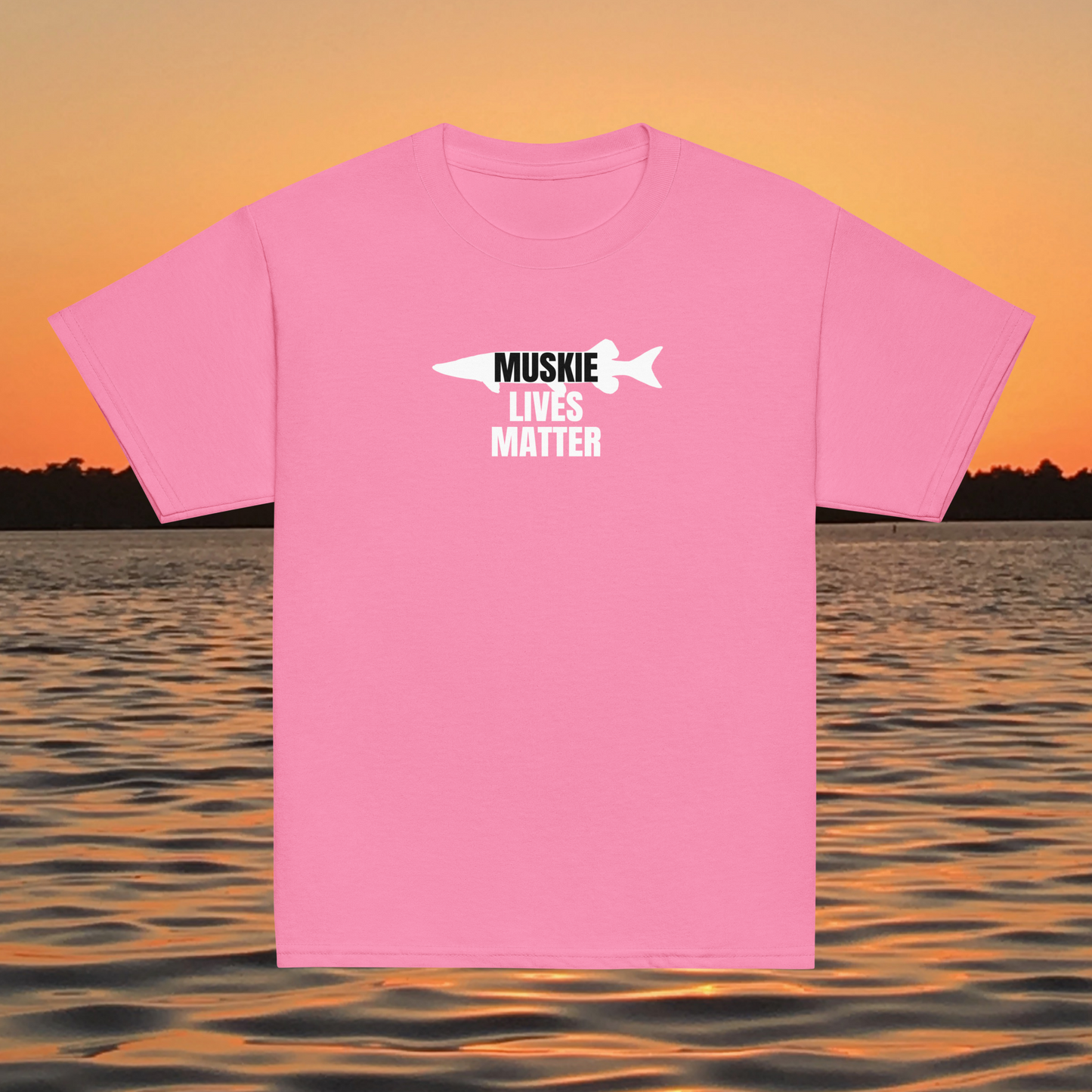 youth t shirt musky fish silhouette muskie lives matter fishing design