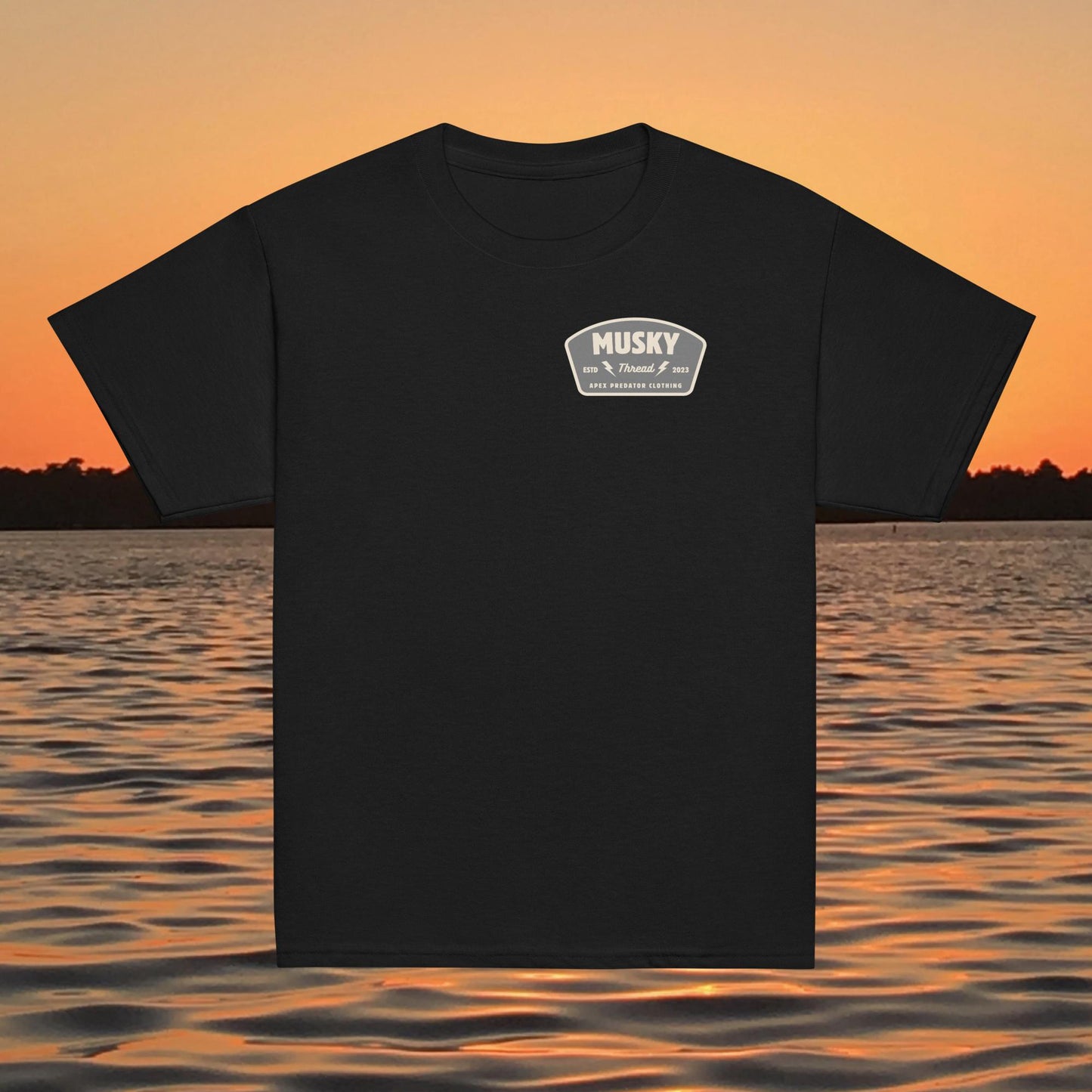 youth t shirt musky thread apex predator fishing back design kids apparel
