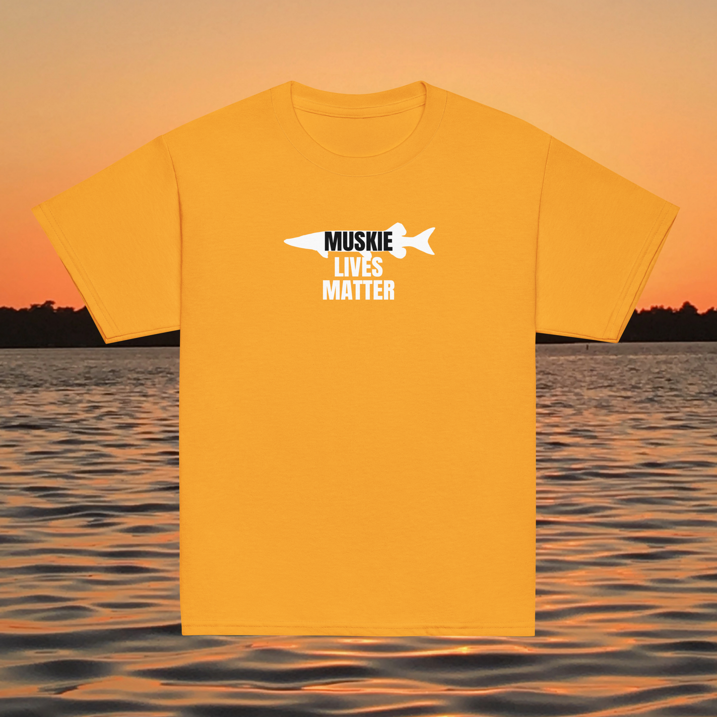 youth t shirt musky fish silhouette muskie lives matter fishing design
