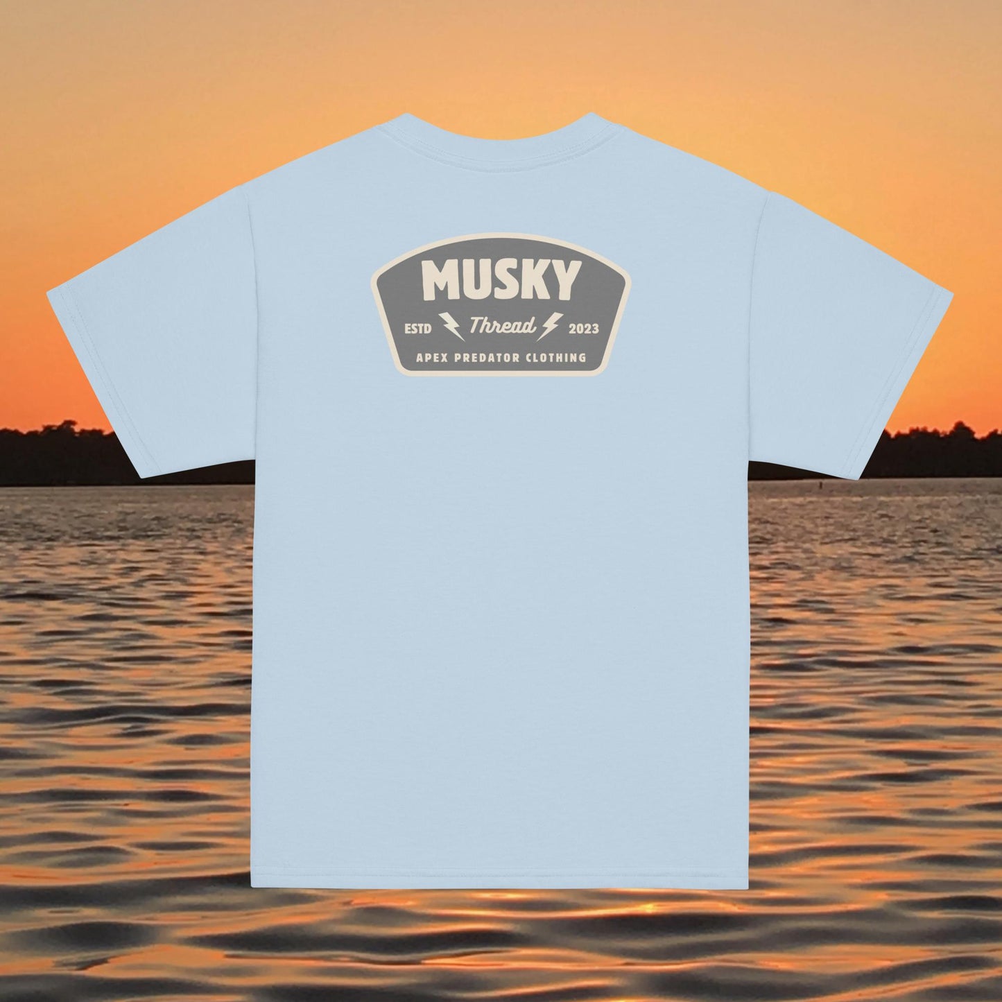 youth t shirt musky thread apex predator fishing back design kids apparel