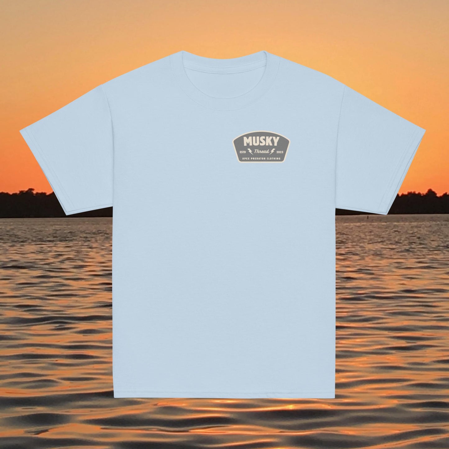youth t shirt musky thread apex predator fishing back design kids apparel