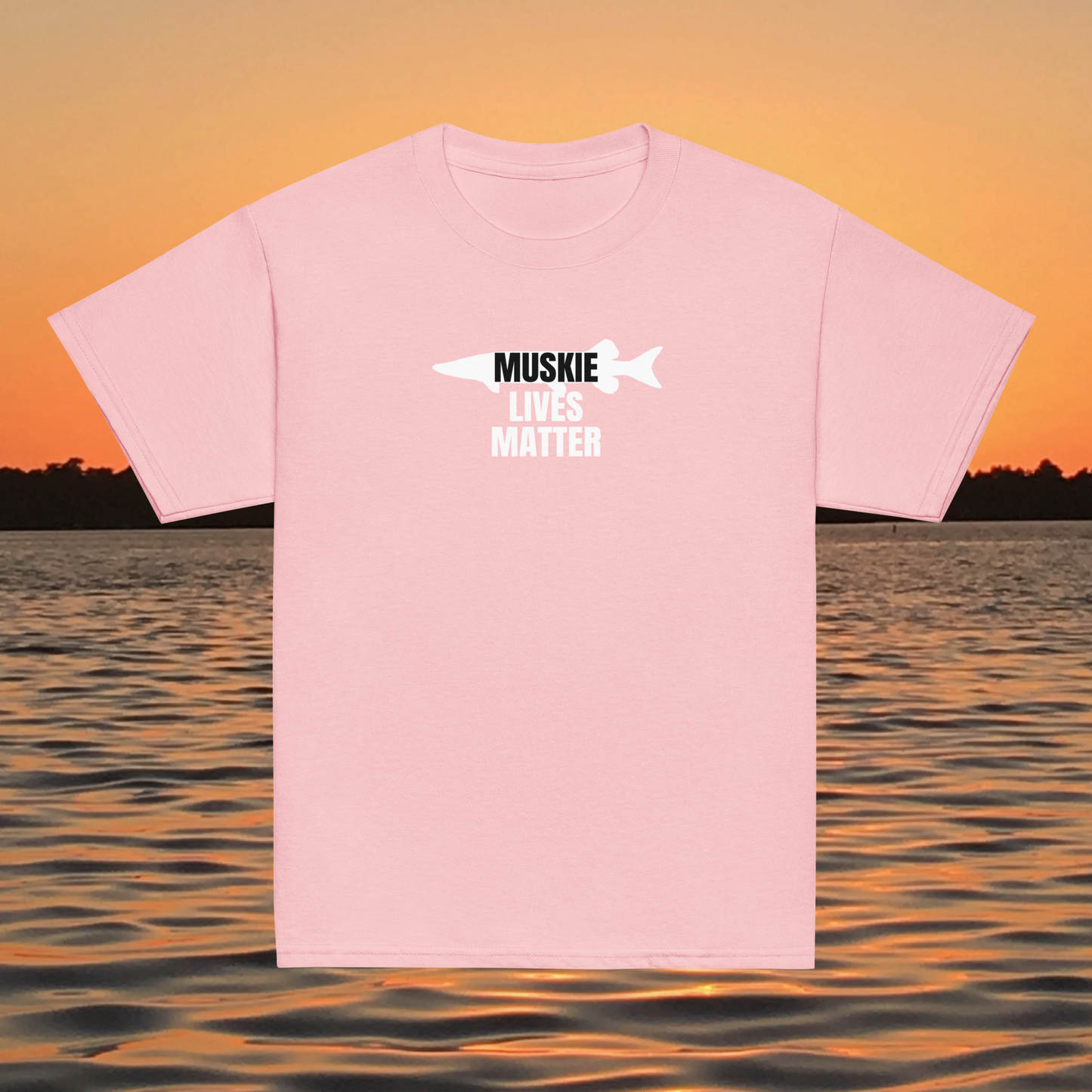 youth t shirt musky fish silhouette muskie lives matter fishing design
