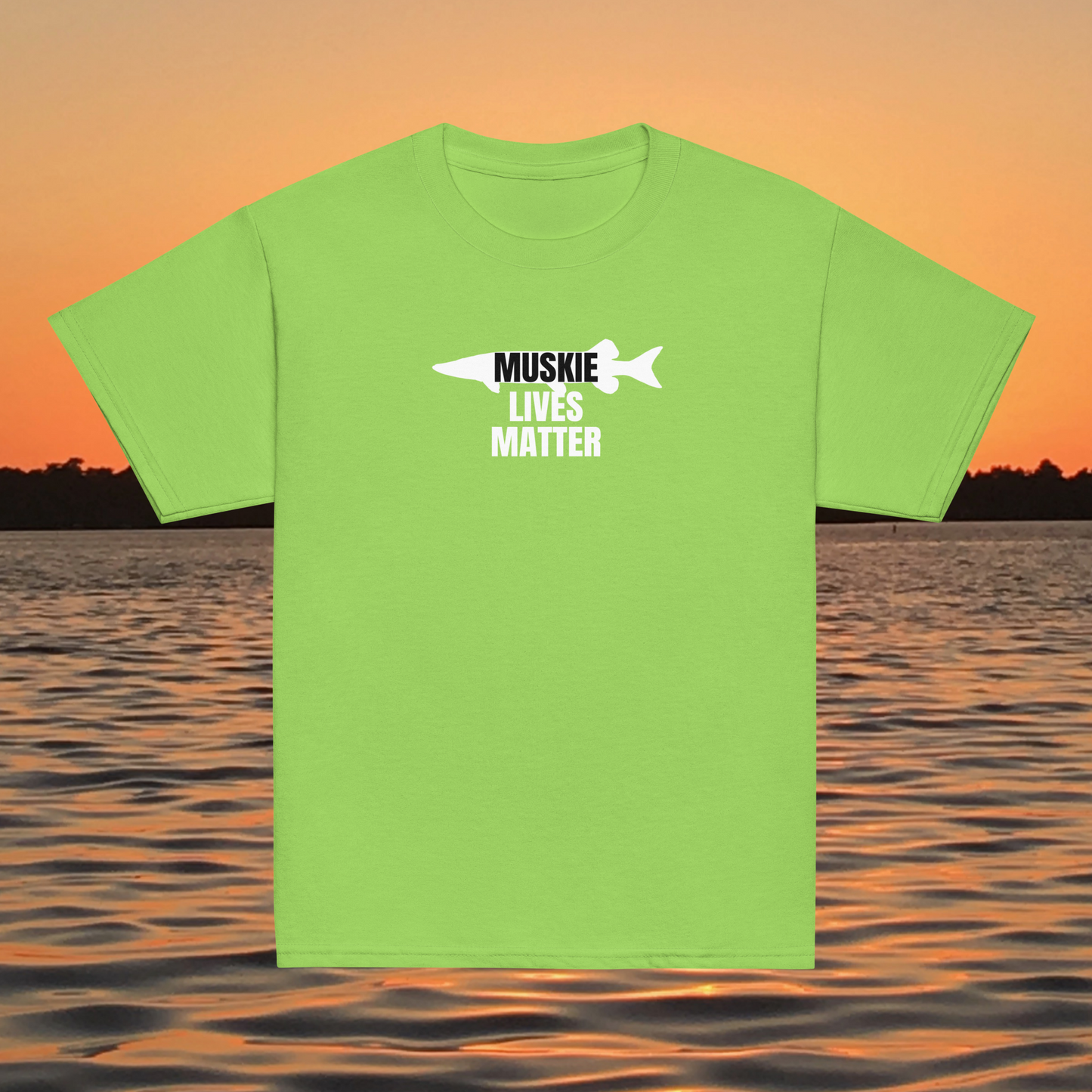 youth t shirt musky fish silhouette muskie lives matter fishing design