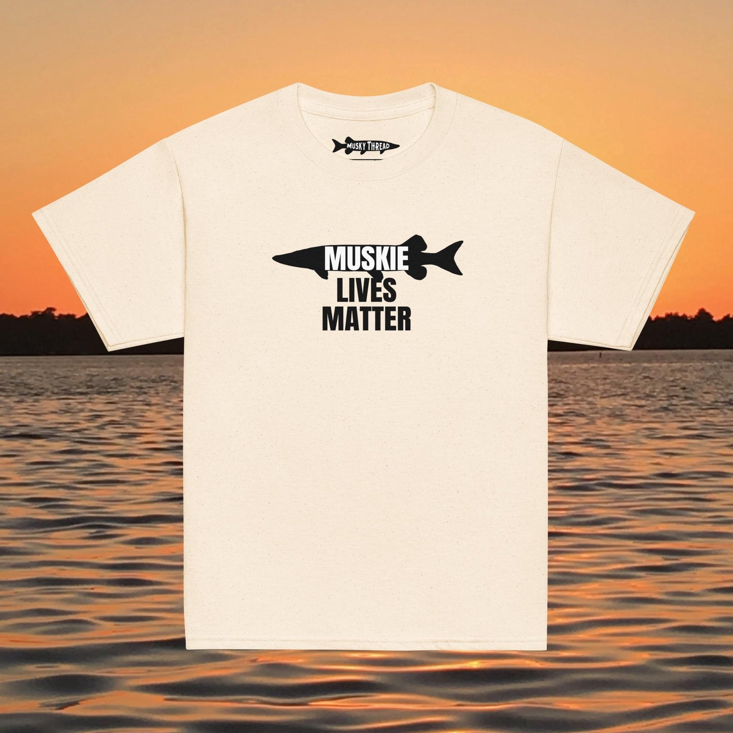 Muskie Lives Matter youth t-shirt musky fishing apparel design
