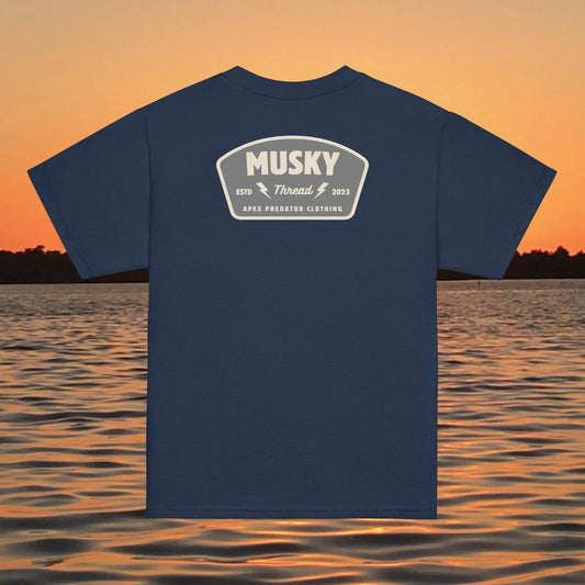 youth t shirt musky thread apex predator fishing back design kids apparel