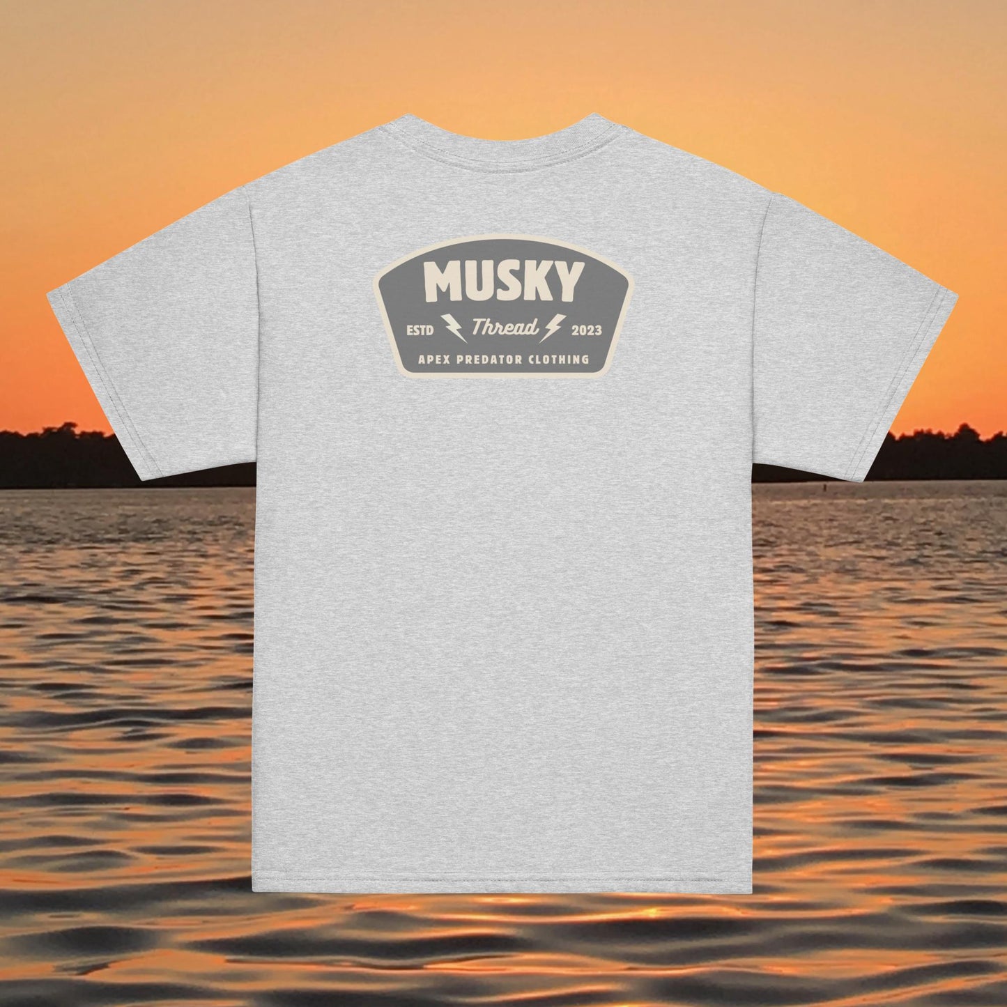 youth t shirt musky thread apex predator fishing back design kids apparel