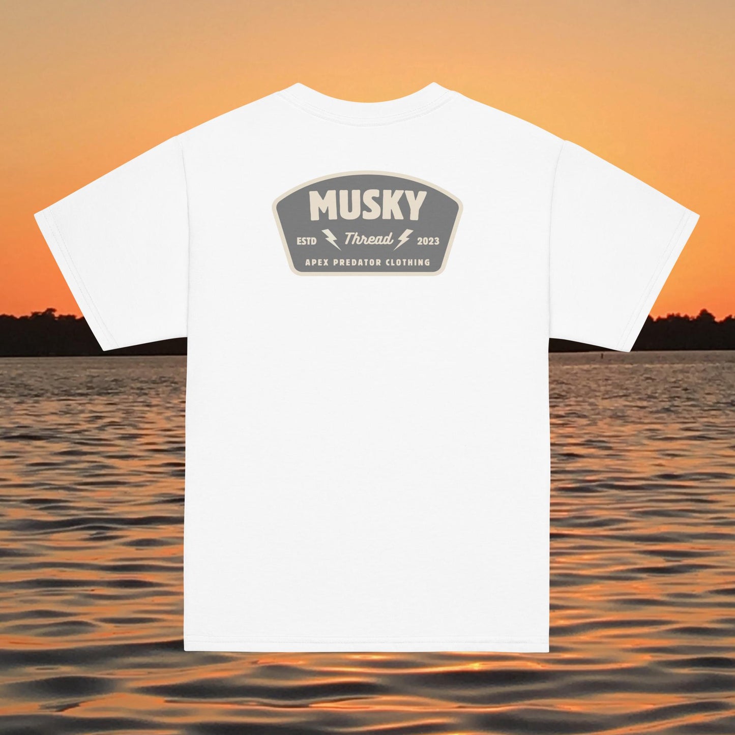 youth t shirt musky thread apex predator fishing back design kids apparel